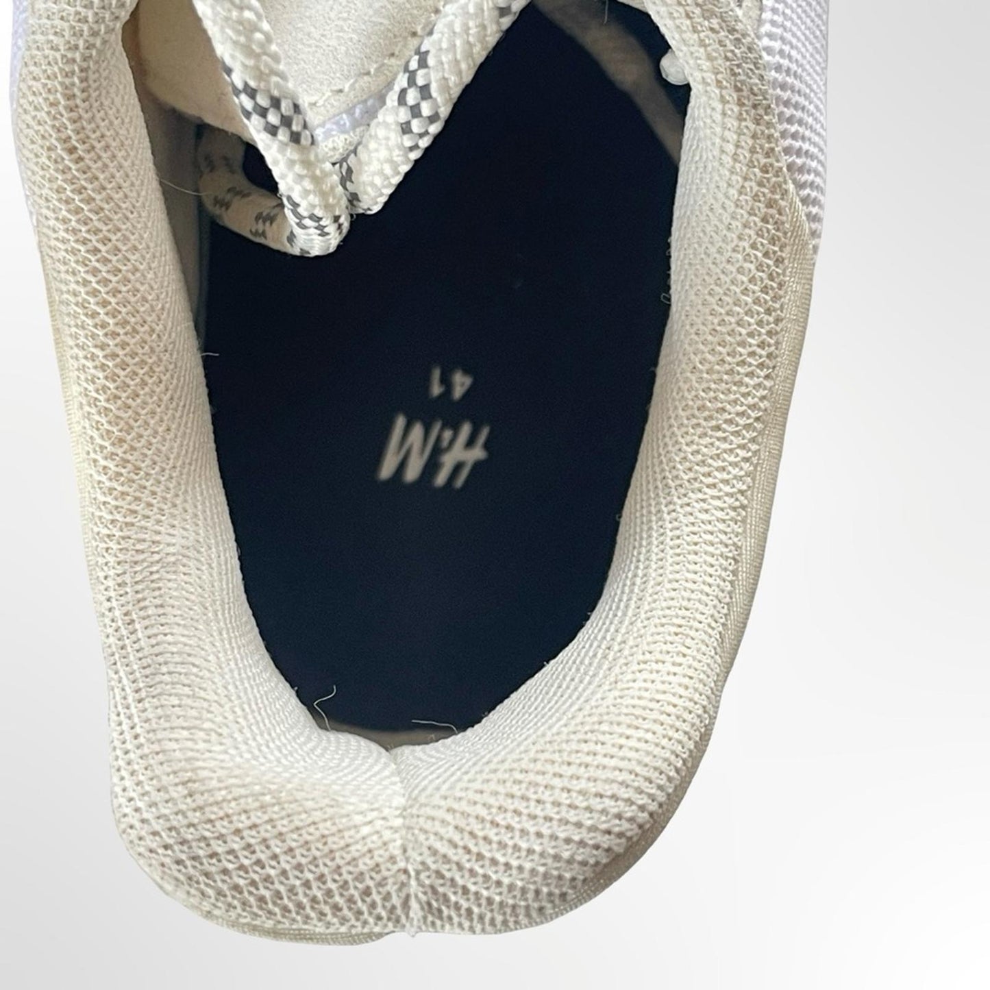 H&M White & Cream Chunky Knit Sneakers in size 41