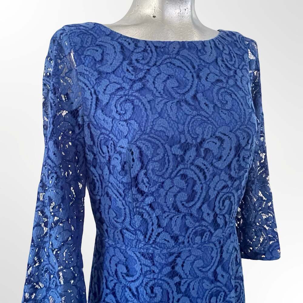 J.Crew Royal Blue Lace Three-Quarter Sleeve Sheath Dress