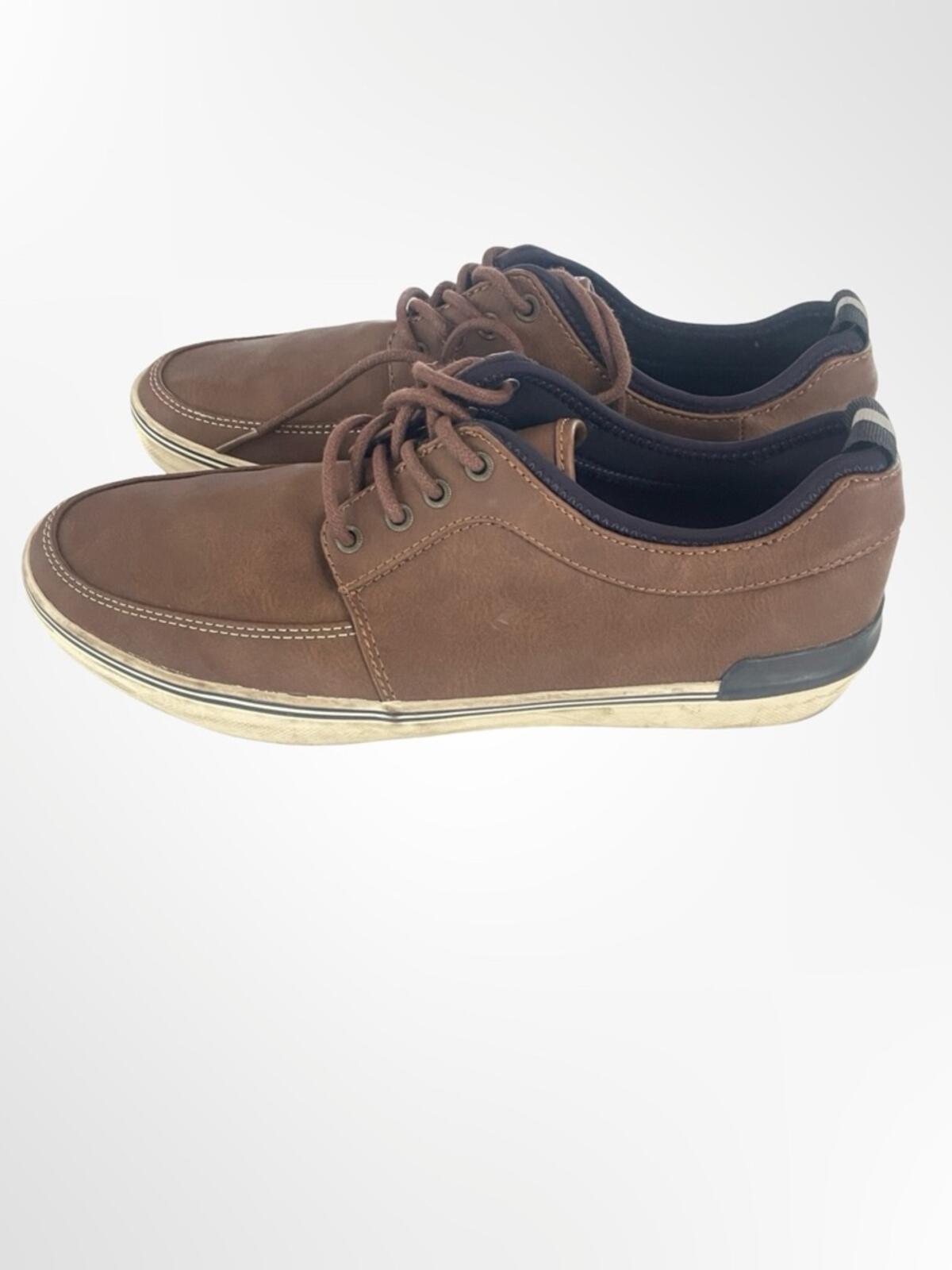 GoodFellow Brown Leather-Style Men's Boat Shoes in size 9