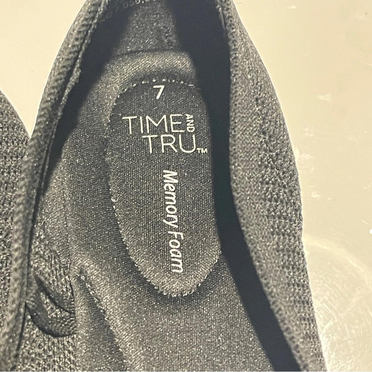 Time and Tru Knit Slip-On Loafers in Black NWOT