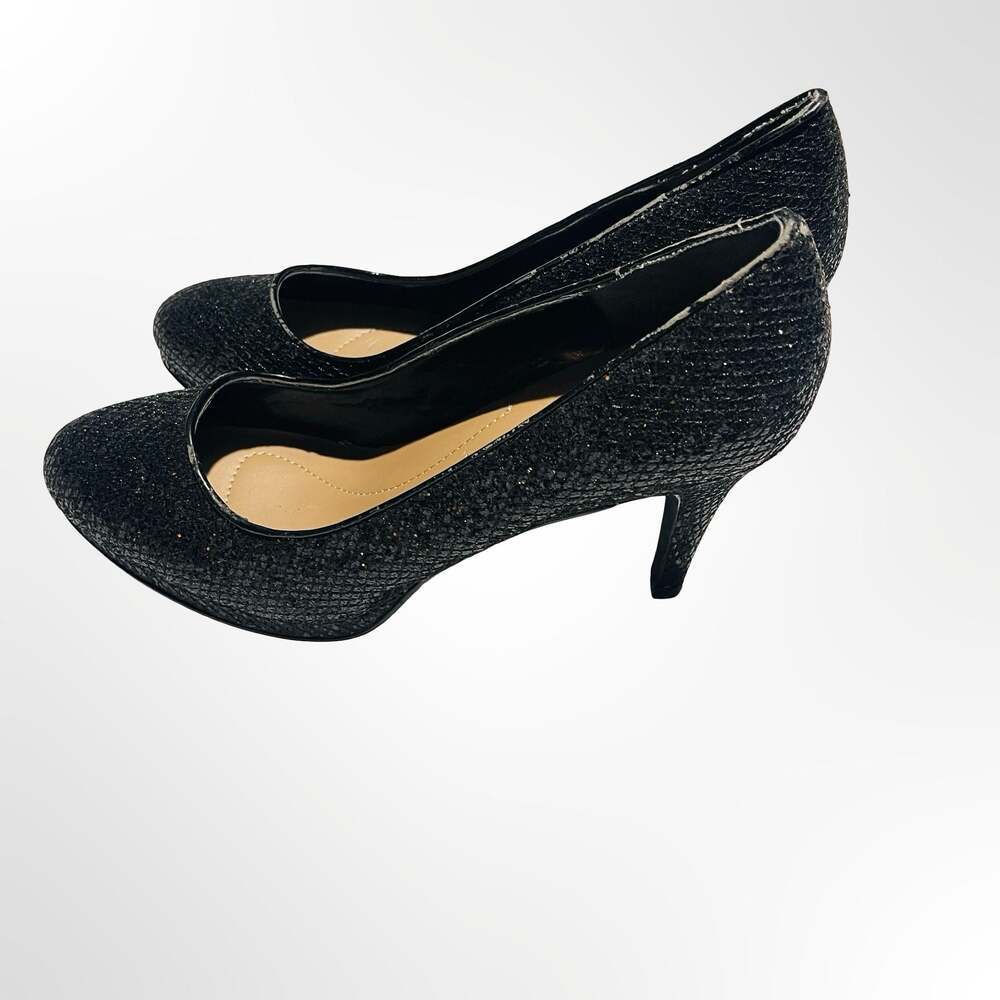 Style & Co. Nikolet Black Glitter Round Toe Pumps