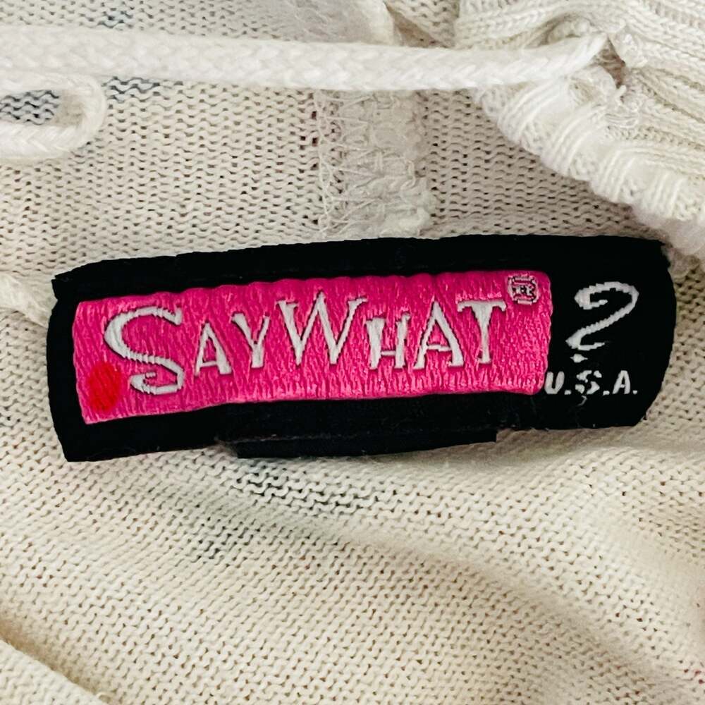 SayWhat Colorful Star Print Cotton Knit Hoodie Sweater Size S