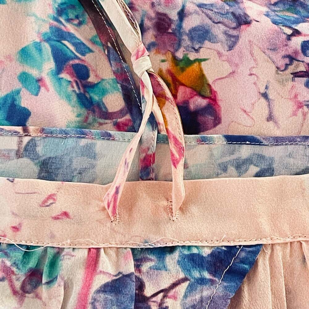 Parker Asher Silk Floral Cutout Back Tank Top