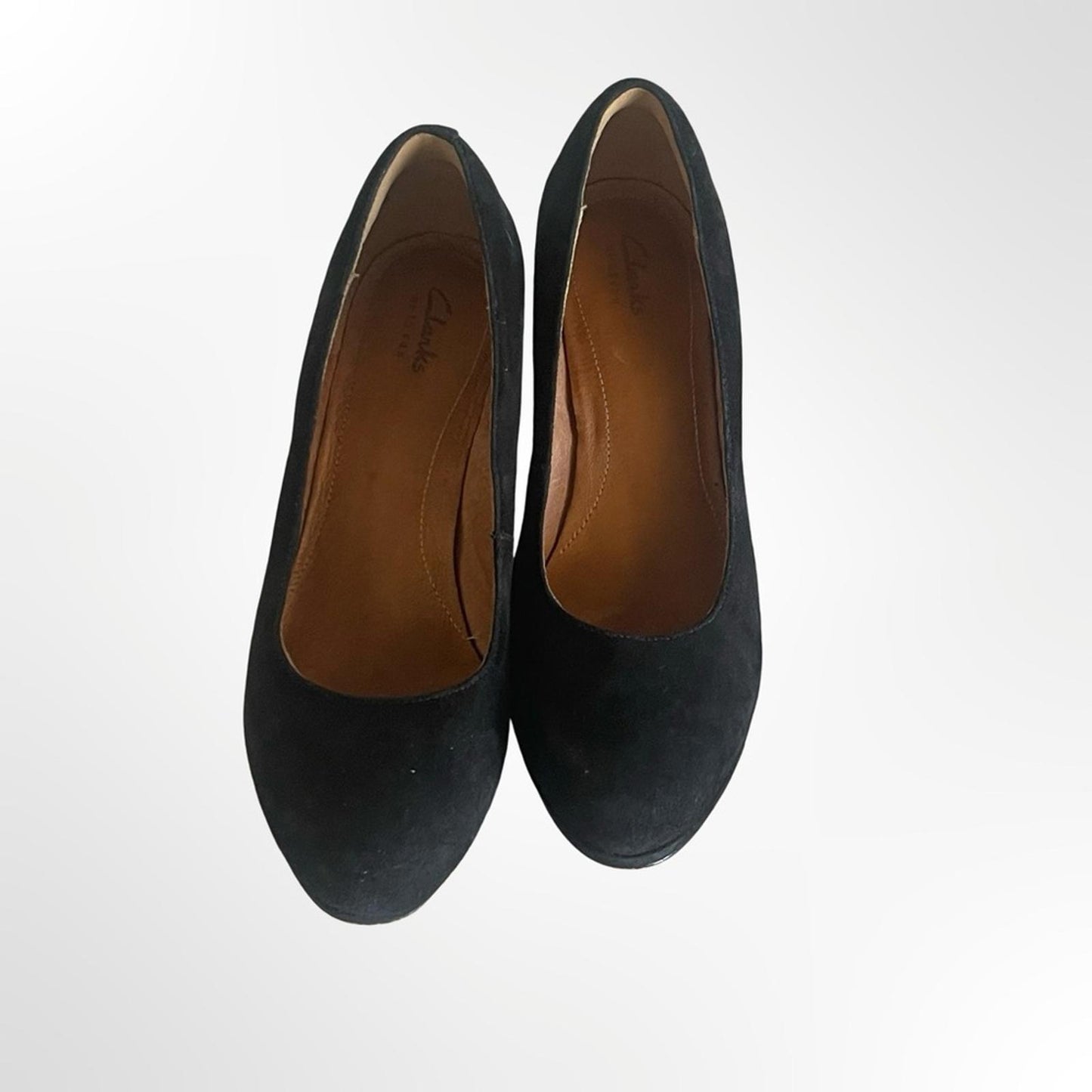 Clark's Artisan Women's Black Suede Mid-Heel Pumps size 7.5