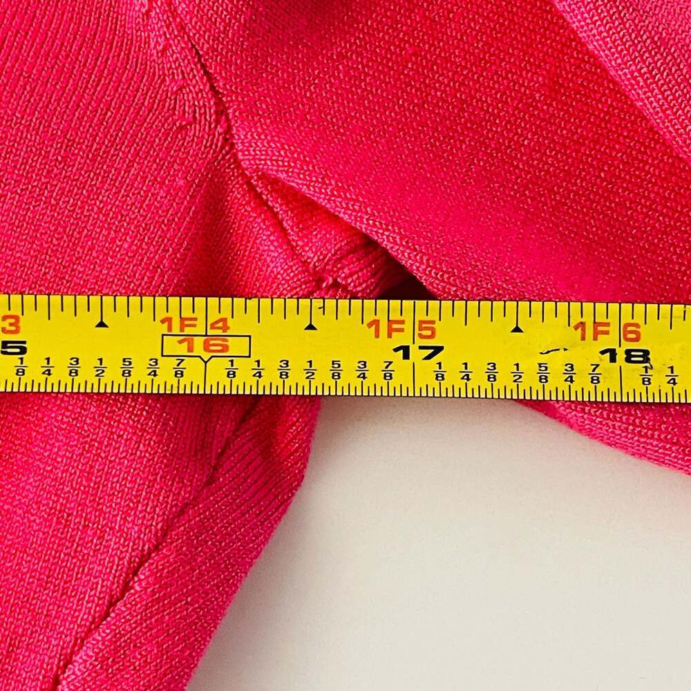 Vintage I.e. Hot Pink Cropped V-Neck Button-Up Cardigan Sweater