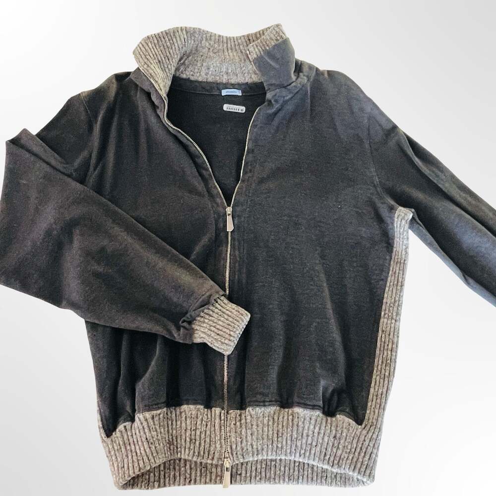 Malo Full-Zip Jacket with Ribbed Trim
