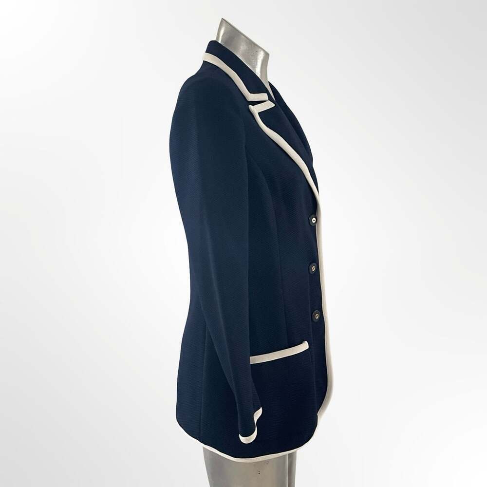 Act III Vintage Navy Blue Contrast White Trim Blazer