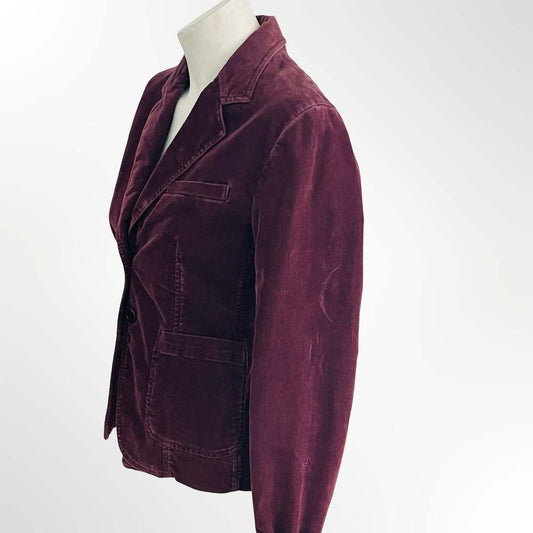Pringle of Scotland Women's Burgundy Corduroy Blazer