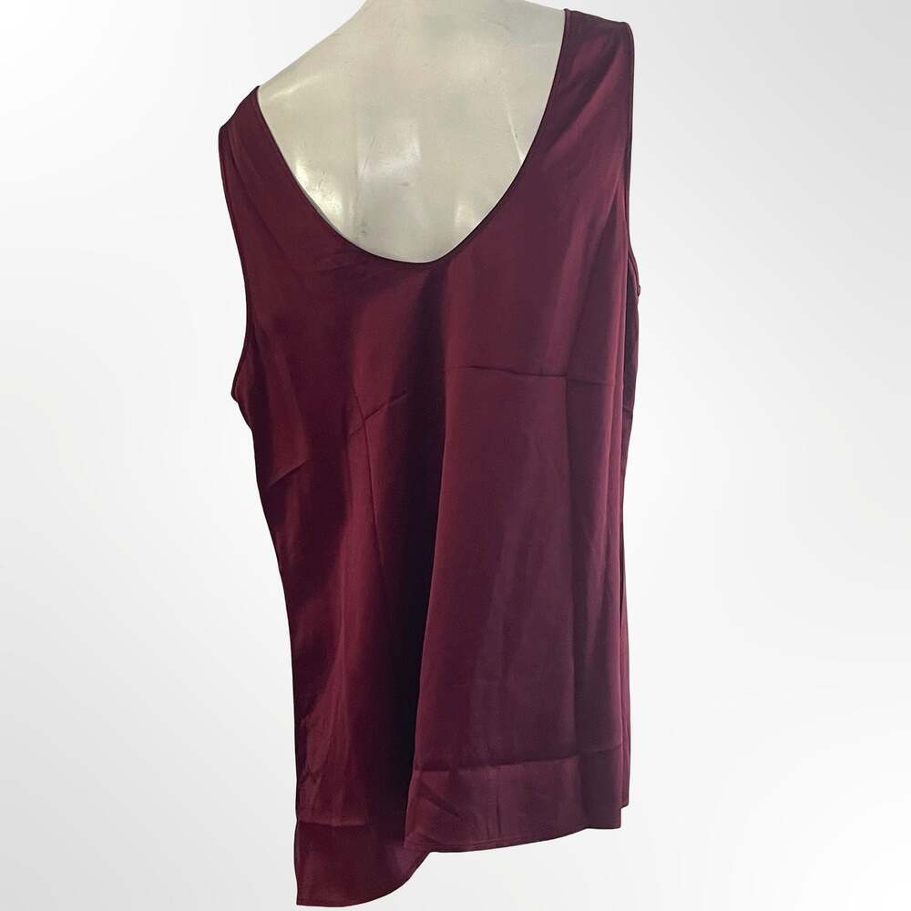 Ravella Fiora 100% Pure Silk Tank Top in Burgundy
