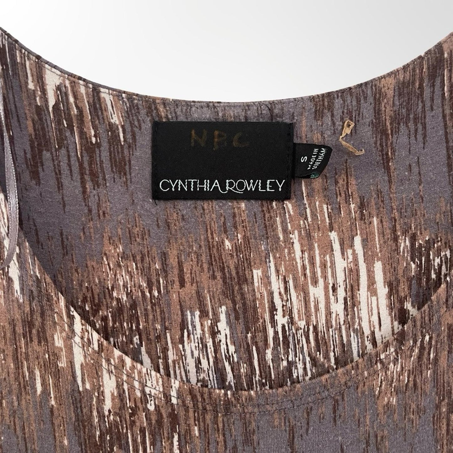 Cynthia Rowley Brown Wave-Pattern Maxi Dress