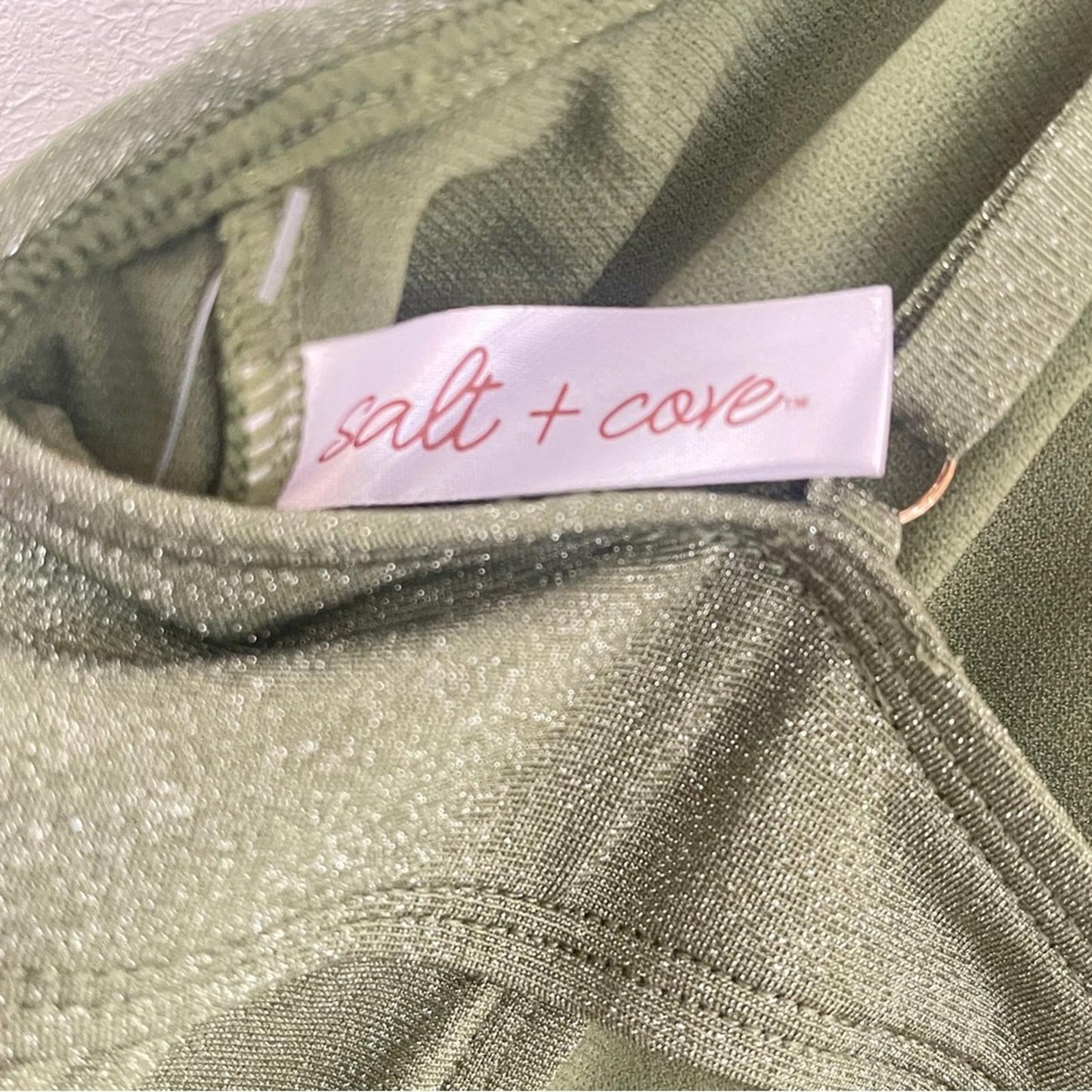 Salt + Cove Olive Green One-Piece Swimsuit in Size L NWT