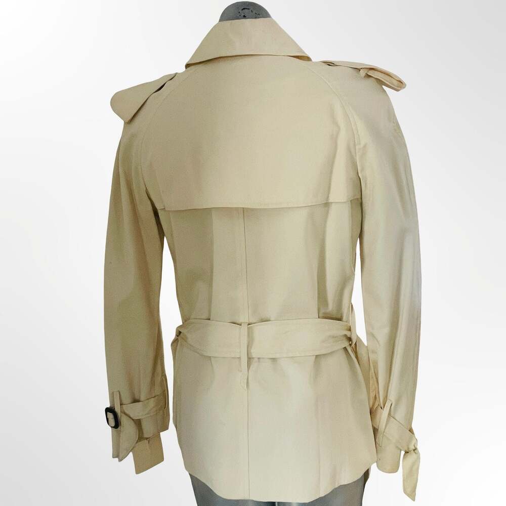 A Litl Betr Rogan Double Breasted Belted Short Trench Coat