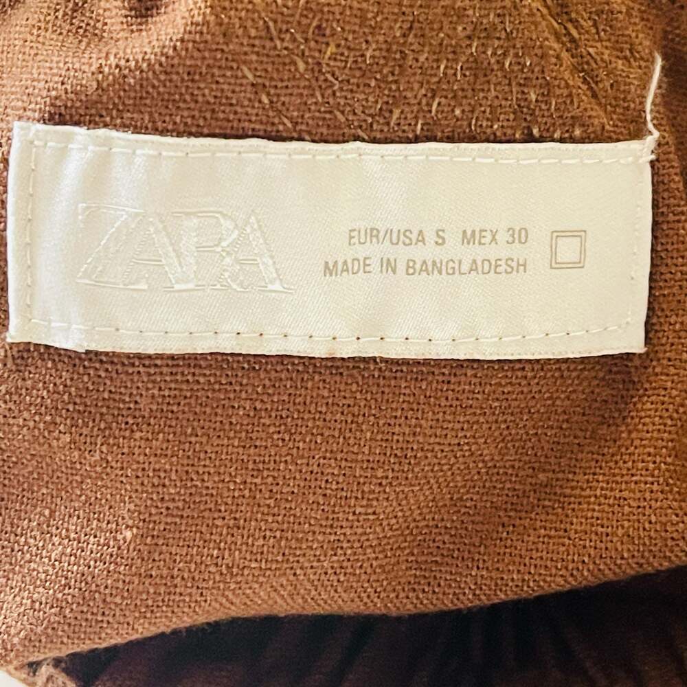 Zara Brown Floral Embroidered Pull-On Shorts