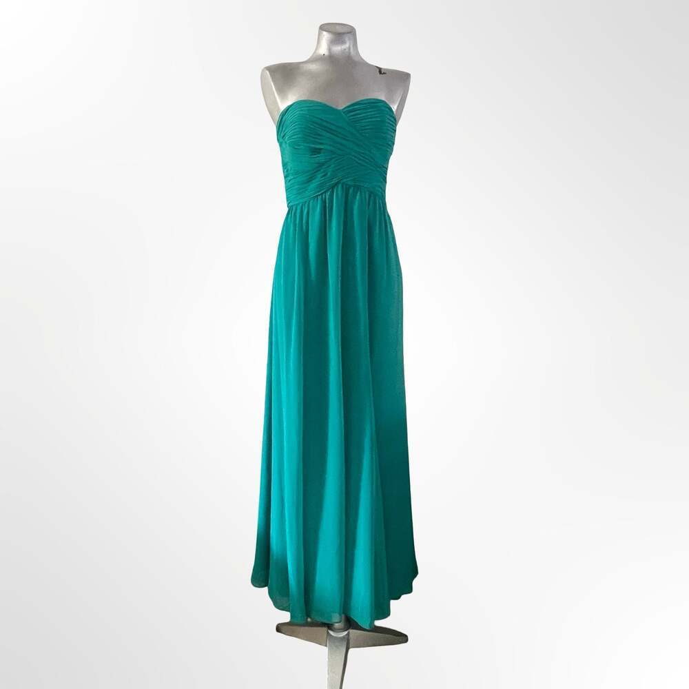 Lauren Ralph Lauren Evening Strapless Ruched Chiffon Maxi Dress