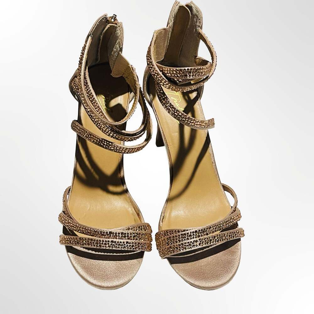 Thalia Sodi Women's Strappy Rhinestone Satin Stiletto Sandals