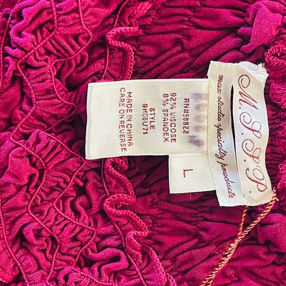 Max Studio Specialty Products Fuchsia Smocked Mini Dress Size L