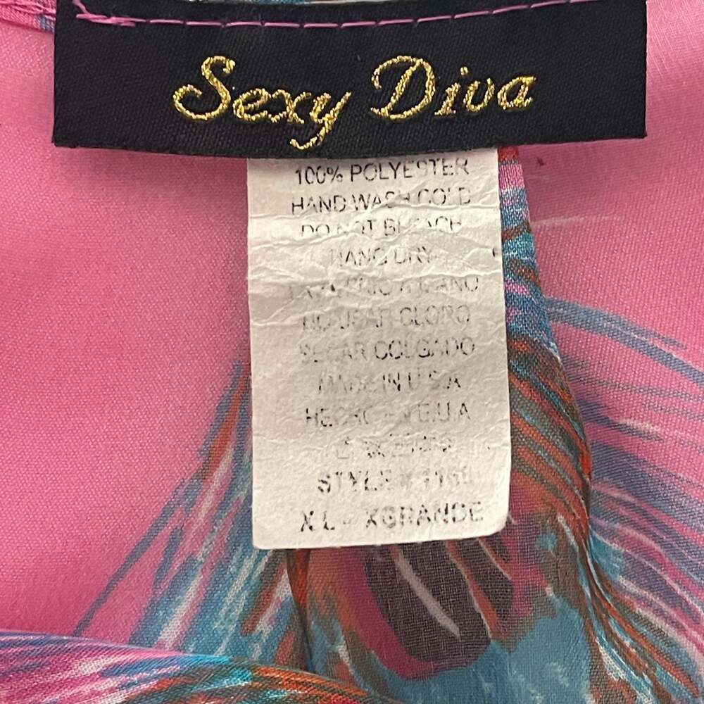 Sexy Diva Peacock Feather Print Long Sleeve V-Neck Maxi Dress