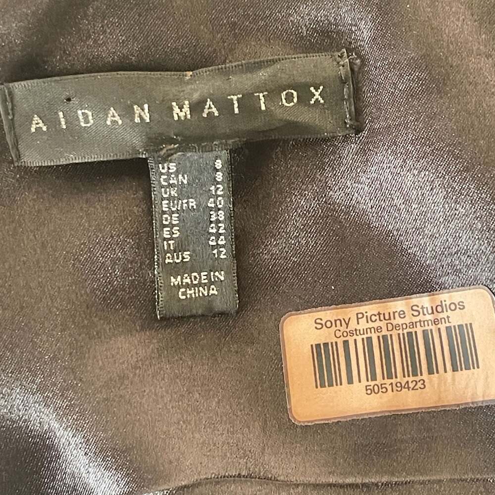 Aidan Mattox Embellished V-Neck High-Low Wrap Dress