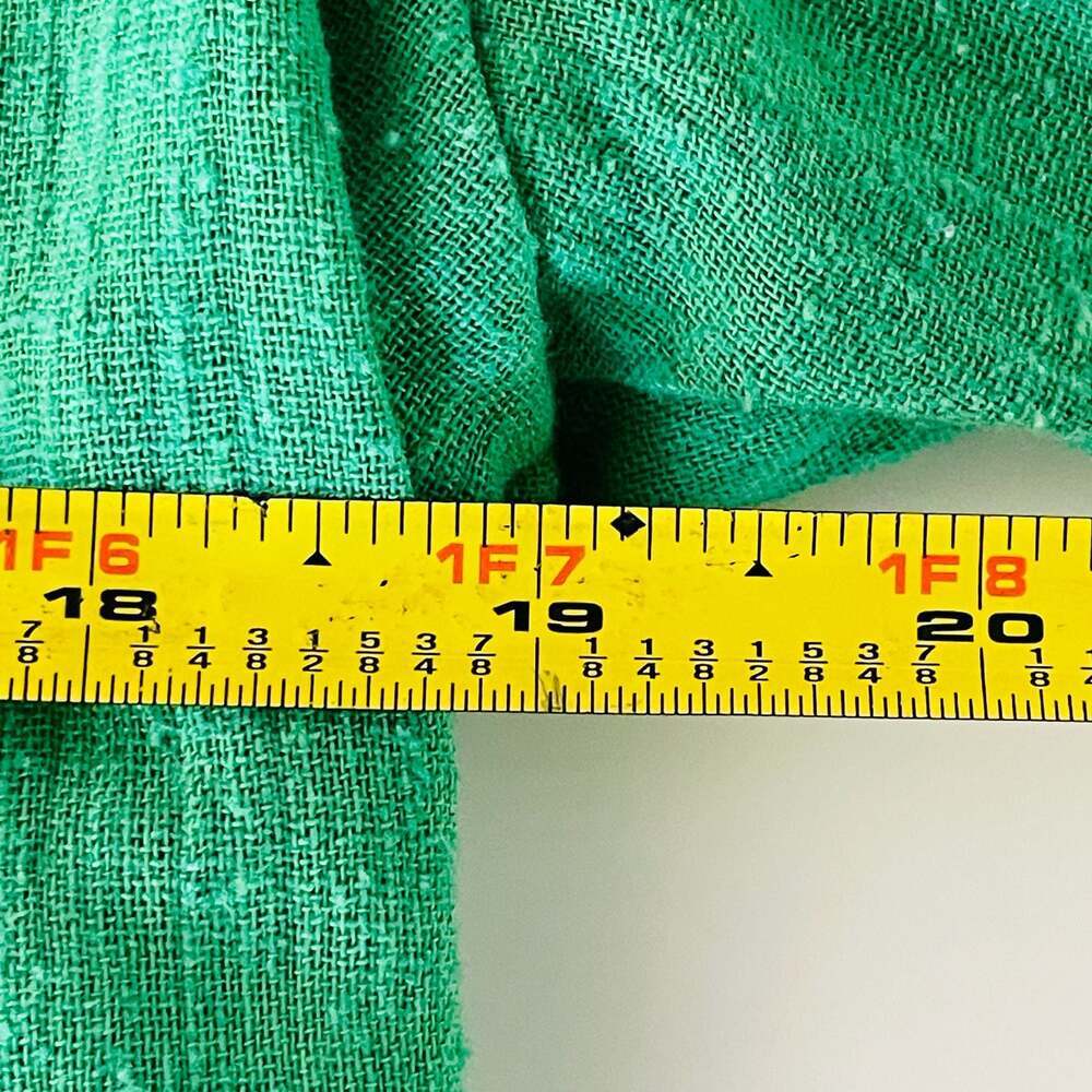 Ret Turner Green Cotton Long Sleeve Button Down Crop Top