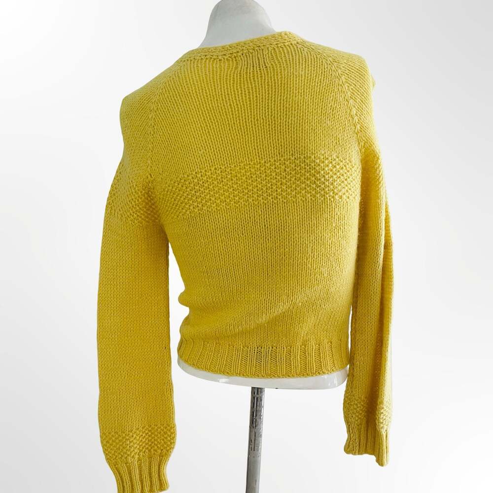 Vintage Hand Made Yellow Button-Up Cardigan Sweater