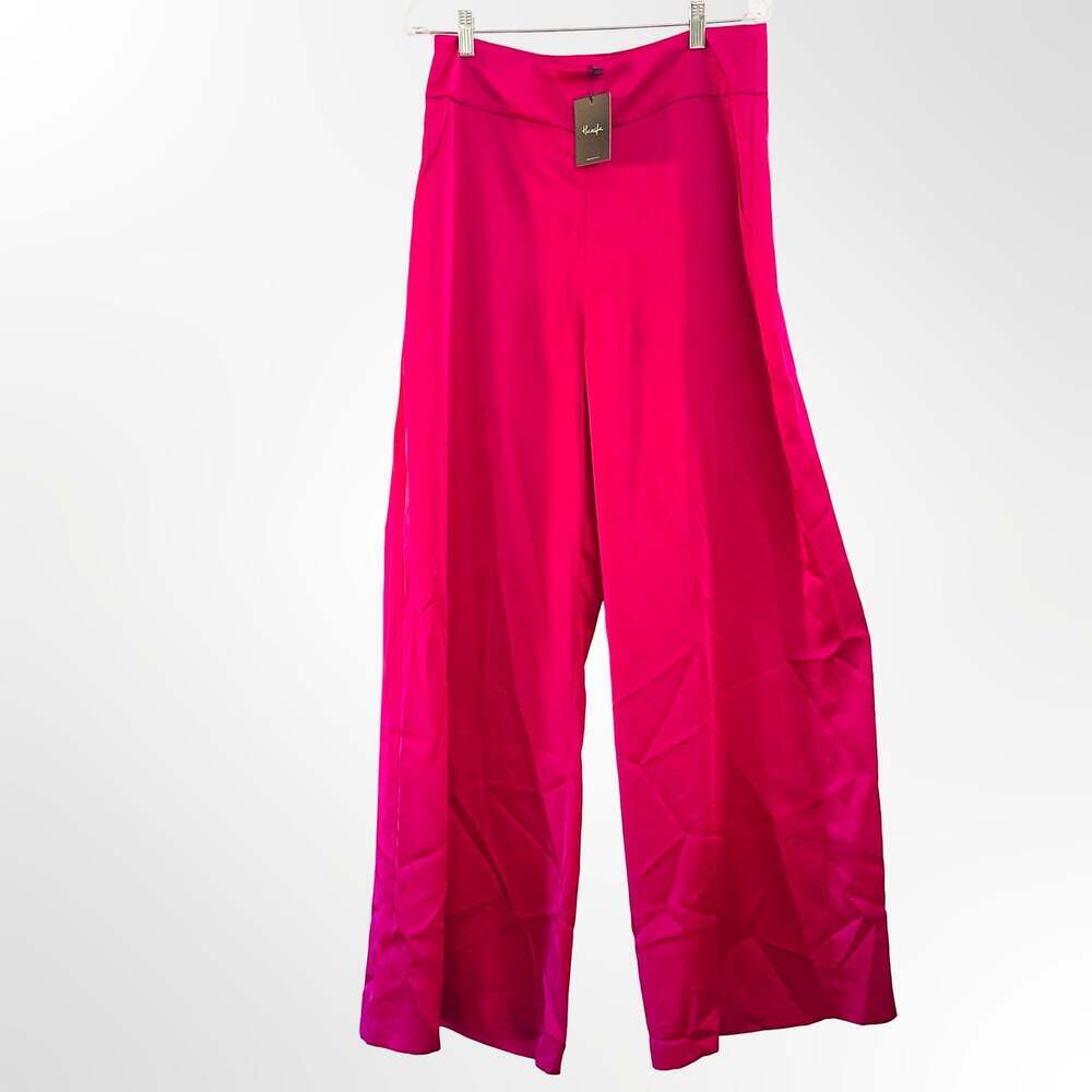 Hanifa Wide Leg Tailored Trousers in Hot Pink, Size XL