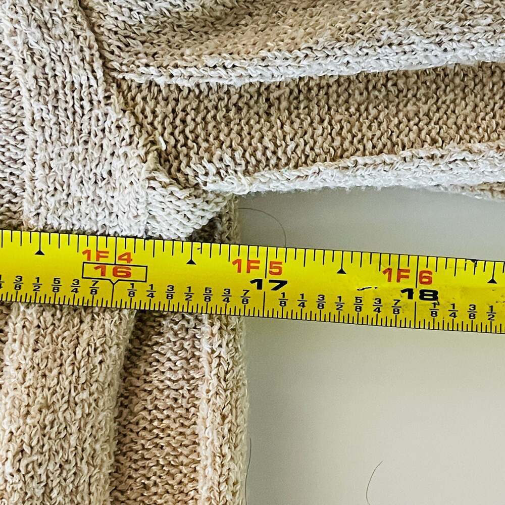 Cream Ribbed Knit Cardigan Sweater with Contrast Trim and Belt