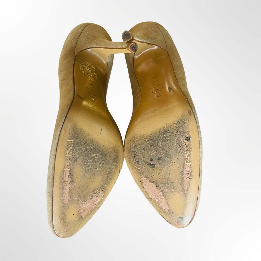 Charles David Beige Suede Pointed Toe Stiletto Pumps