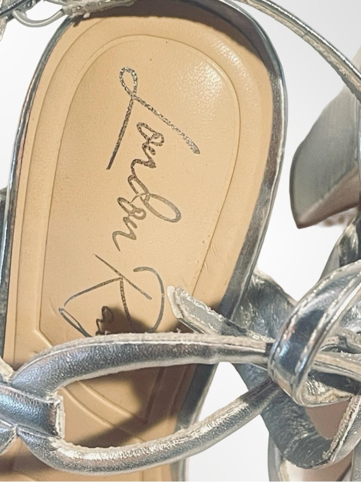 London Rag  Metallic Silver Strappy High Heel Sandals size 8