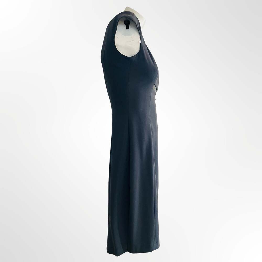 Marc New York Andrew Marc Black Square Neck Patent Trim Sheath Dress
