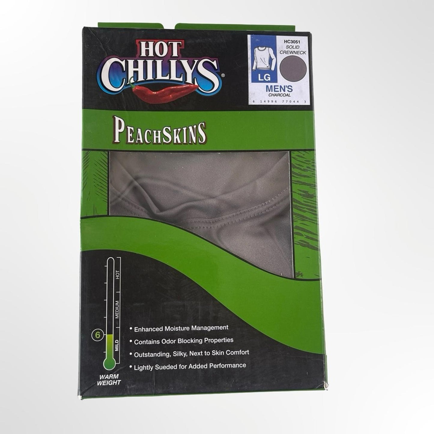 Hot Chillys PeachSkins Men's Large Crewneck shirt - Gray NWT