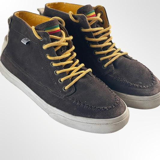 Bob Marley Men's Brown High-Top Sneakers in size 7.5