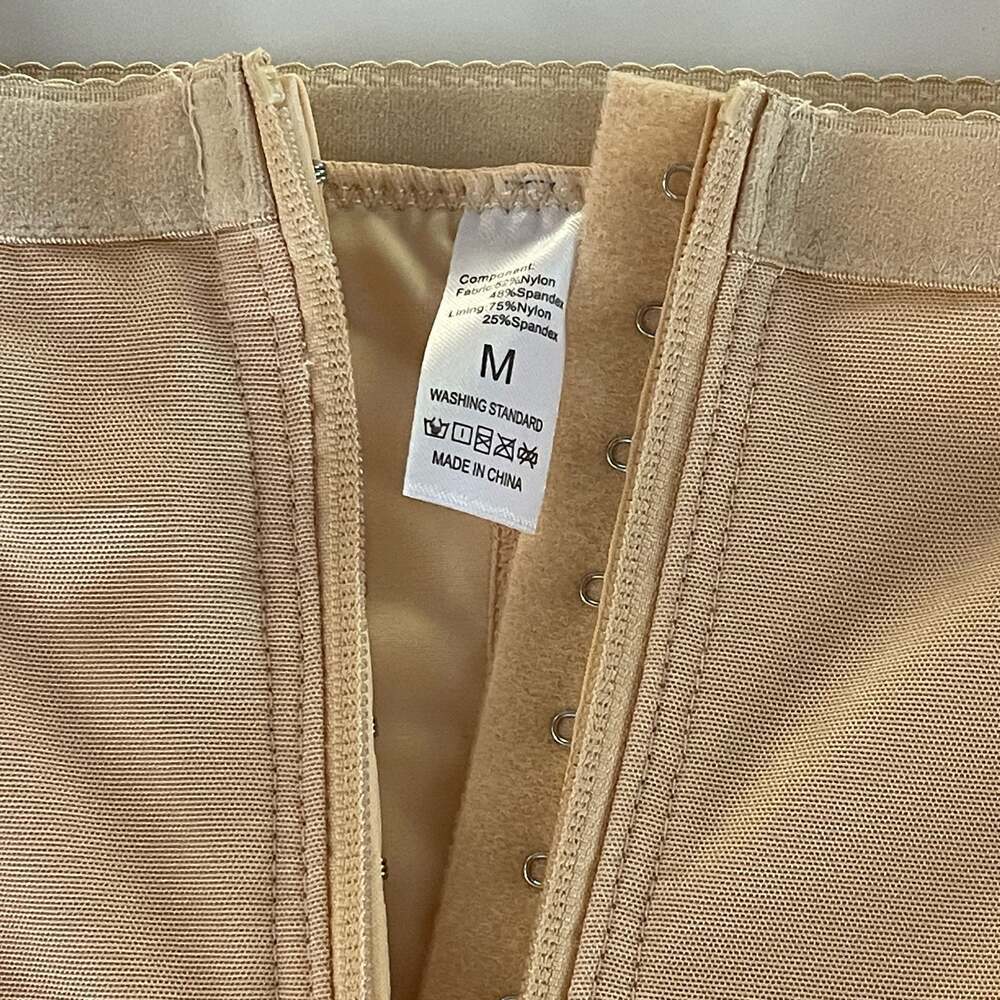 Women's High-Waisted Butt Lifting Shapewear Bodysuit with Zipper and Lace Trim