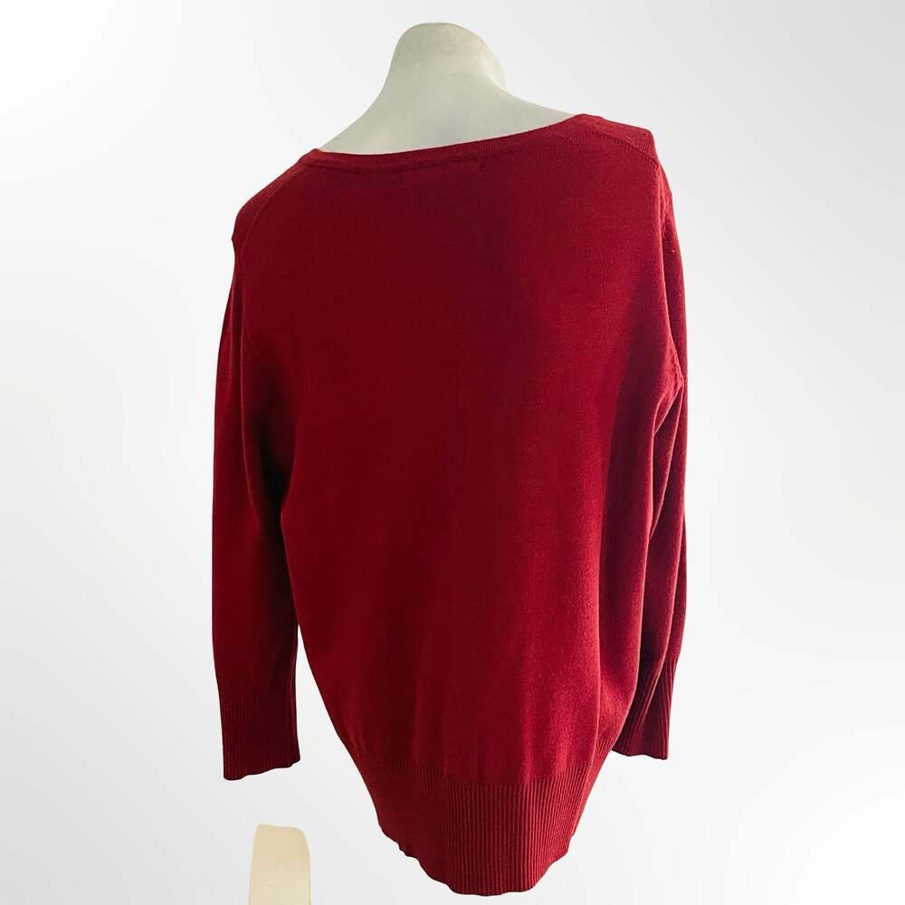 Grace Elements Red Button Down Cardigan Sweater Size XL Rayon Nylon