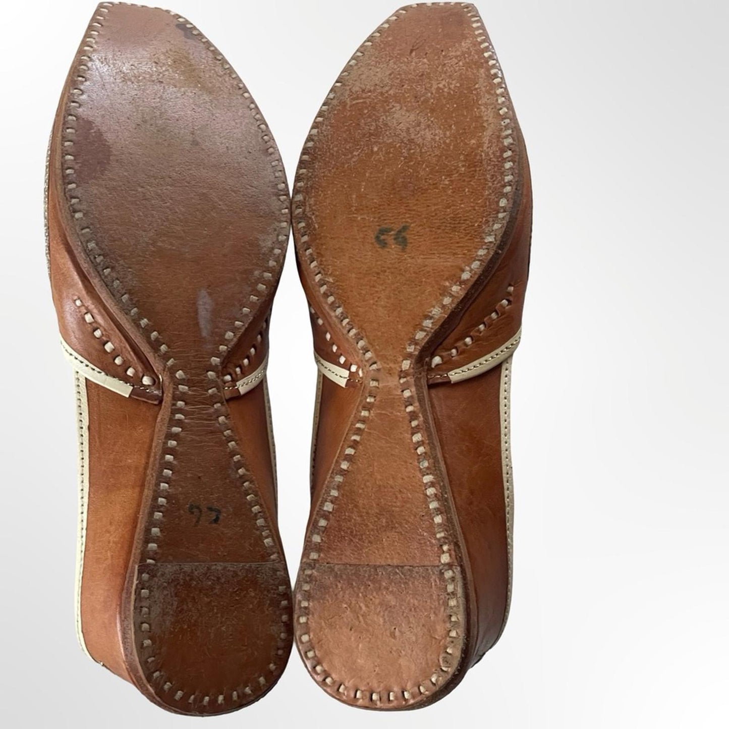 Handmade in Morocco Elegant Brown and Cream Women's shoes