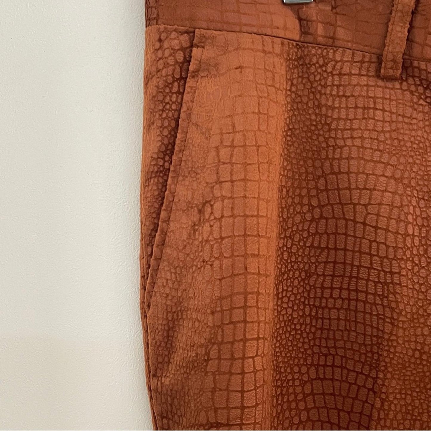 Men's Brown Snakeskin Textured Pants in size 40