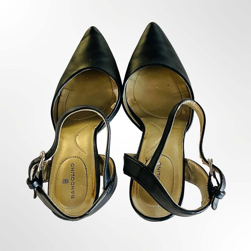 Bandolino Black Pointed Toe Ankle Strap Heels