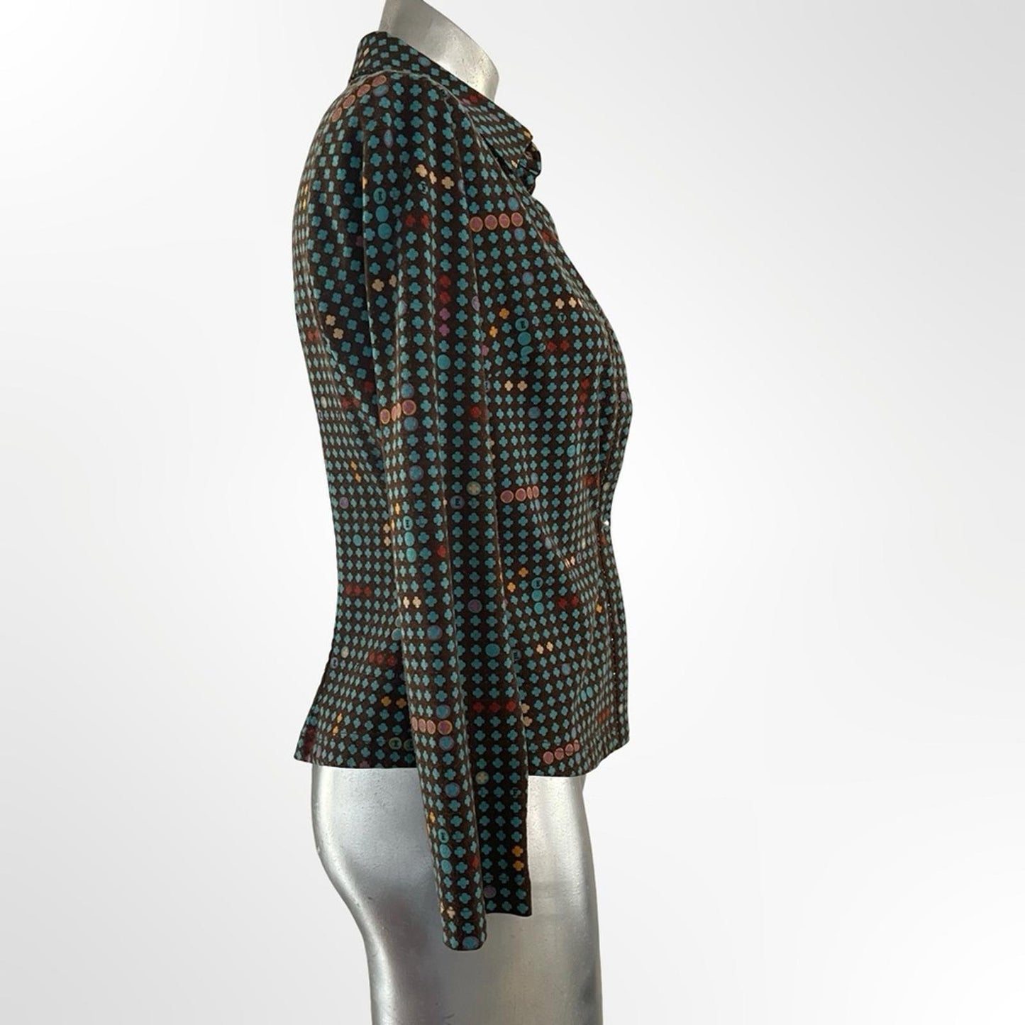 Vintage Stylish Green Polka Dot Women's Jacket in size M