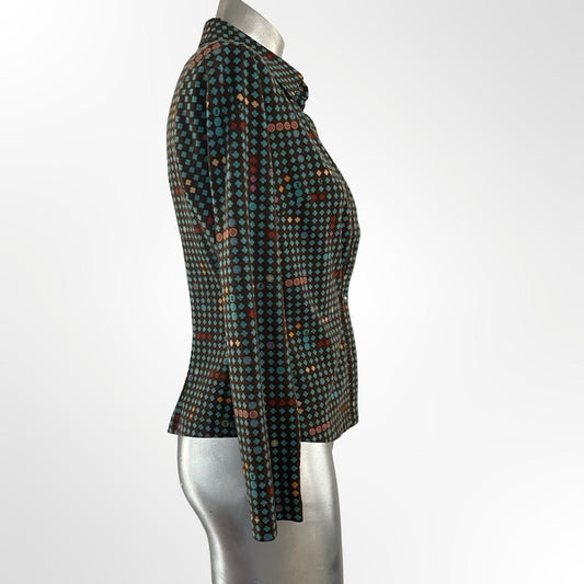 Vintage Stylish Green Polka Dot Women's Jacket in size M