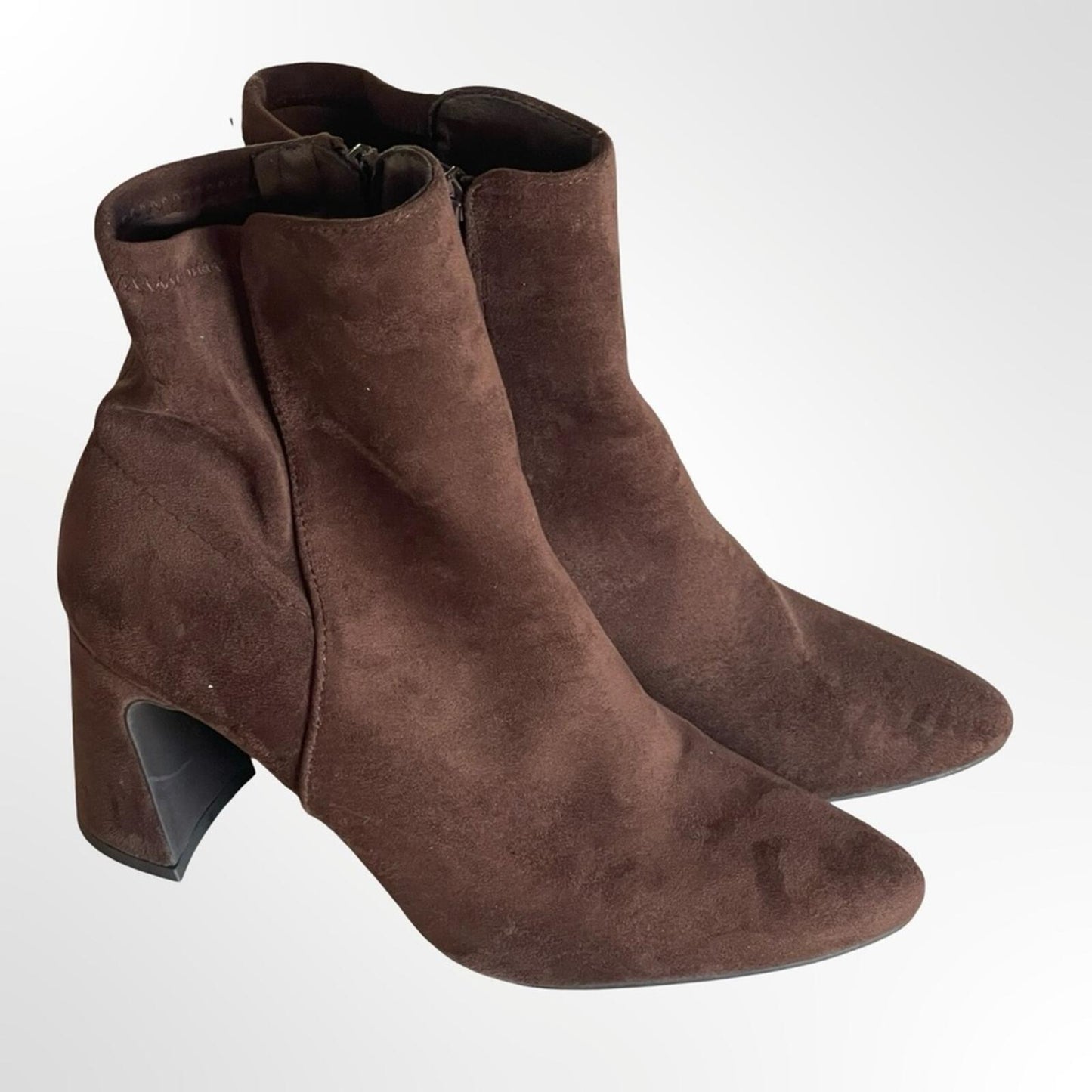 Women's Suede Ankle Boots - Elegant Block Heel size 9.5