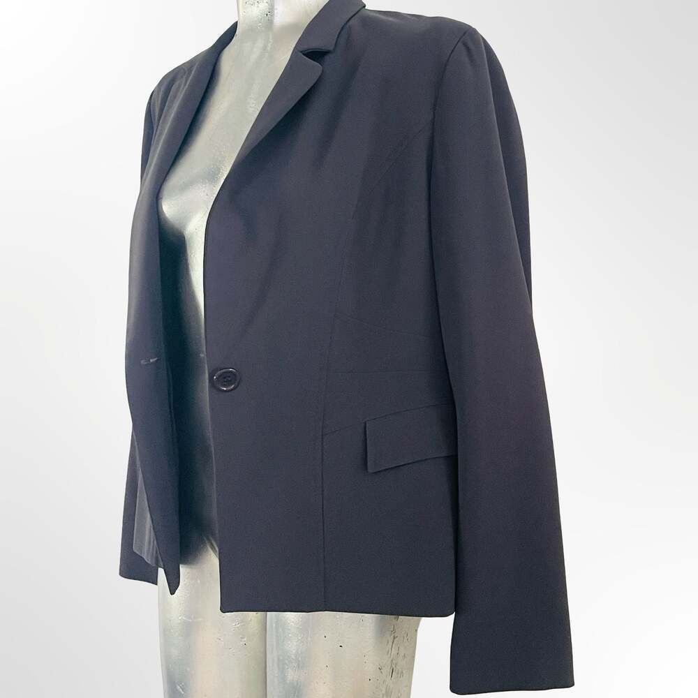 Louben Women's Black Single Button Tailored Blazer Jacket