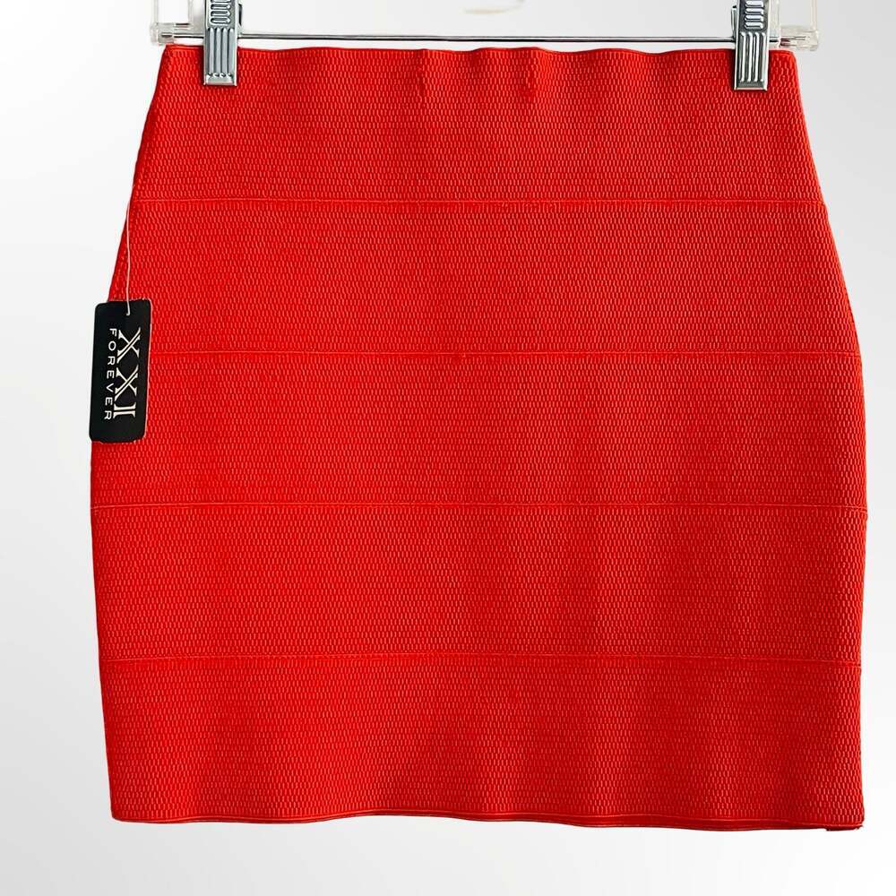 XXI Forever Red Bandage Mini Skirt