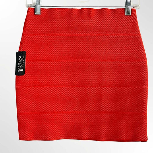 XXI Forever Red Bandage Mini Skirt