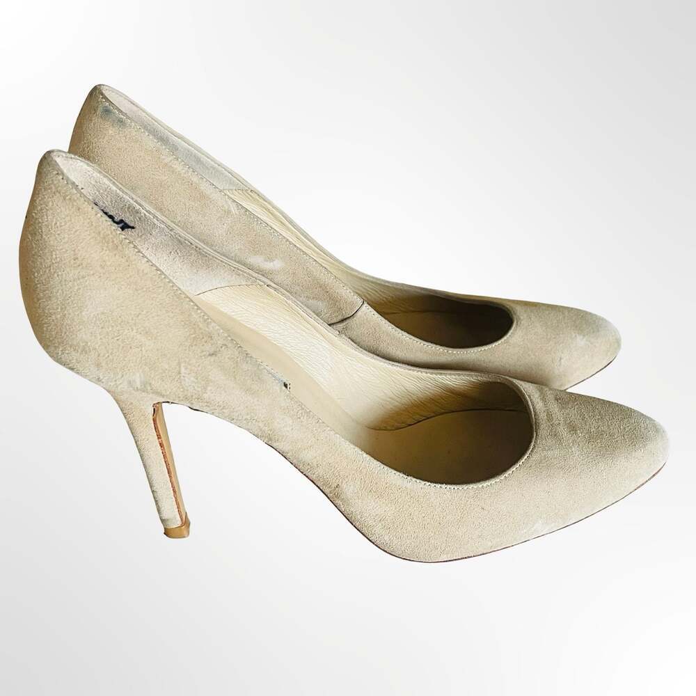 Charles David Beige Suede Pointed Toe Stiletto Pumps
