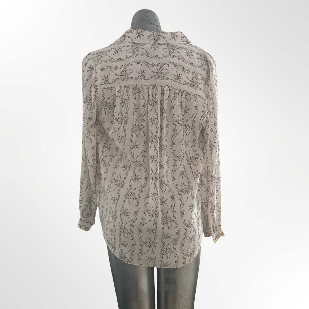 H&M Long Sleeve Button-Up Floral Blouse