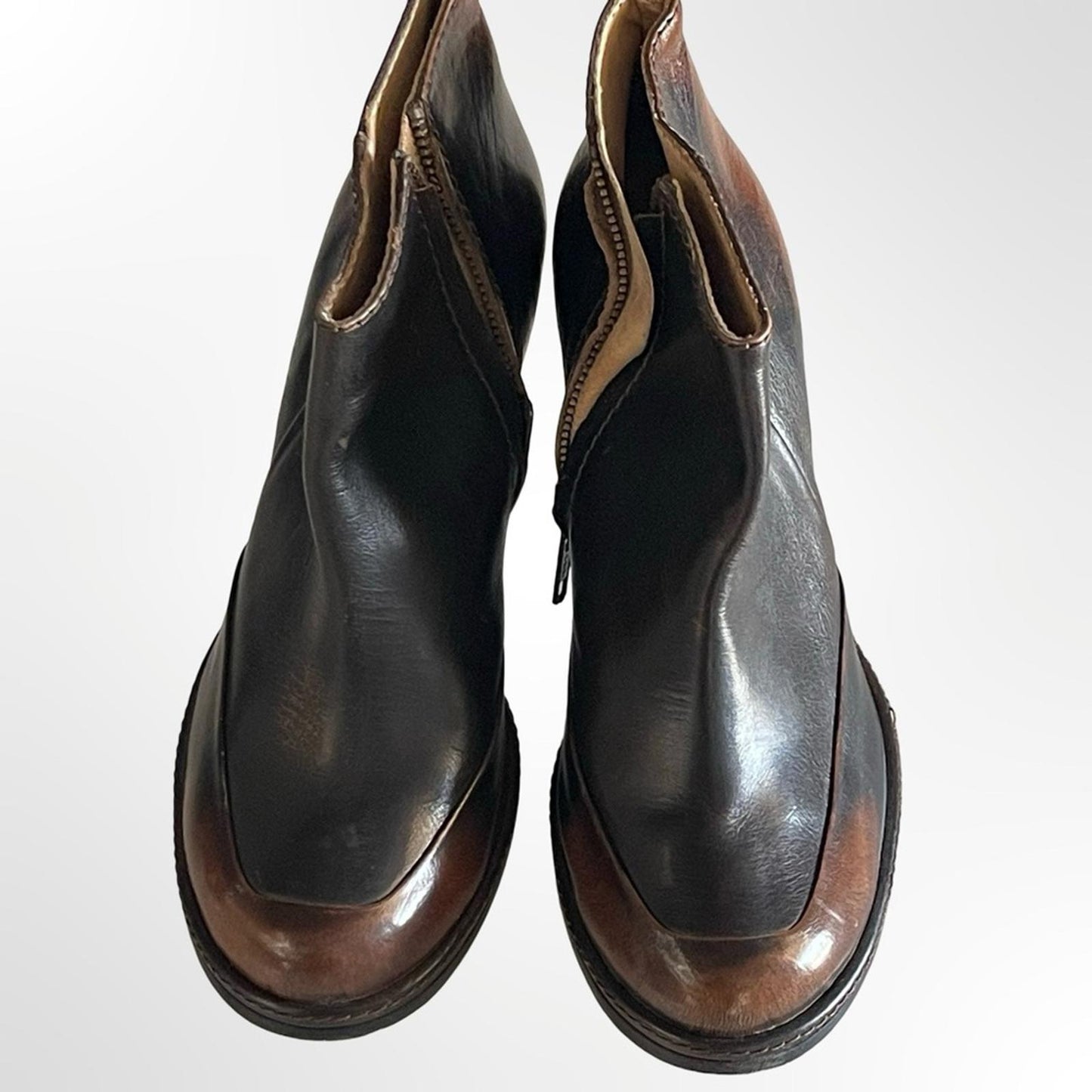 French Made Cotelac Two-Tone Leather Ankle Boot  in size 39