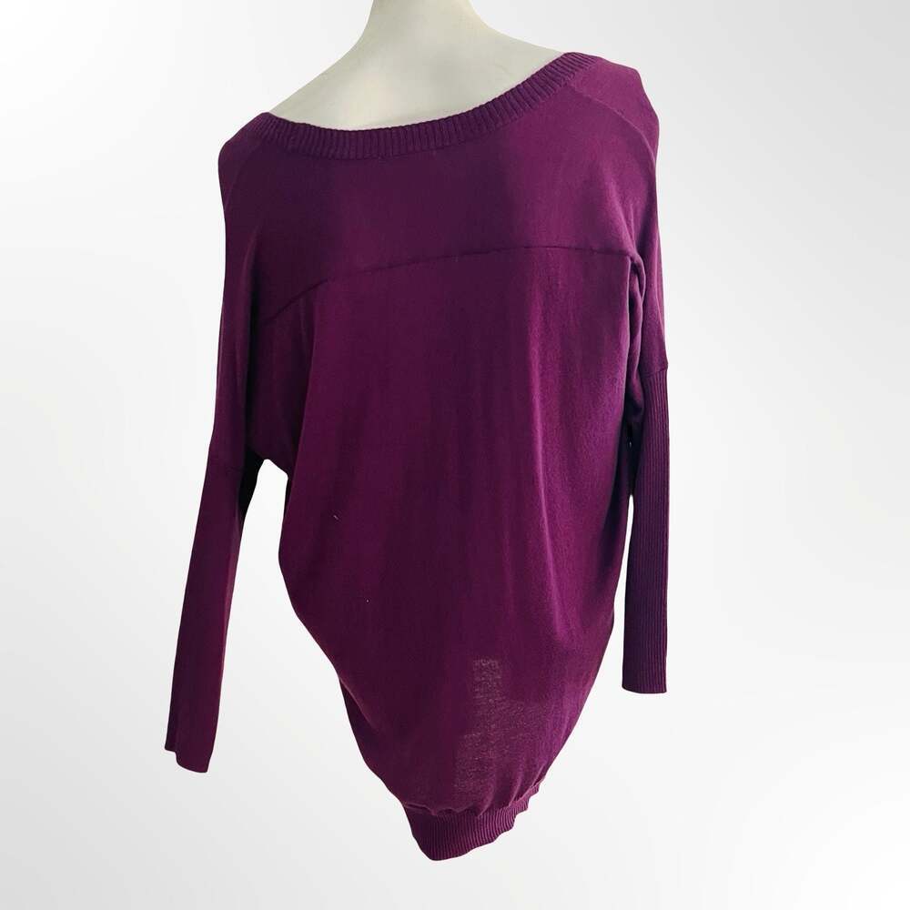 Halogen Wool Cashmere Boyfriend Cardigan Purple XS