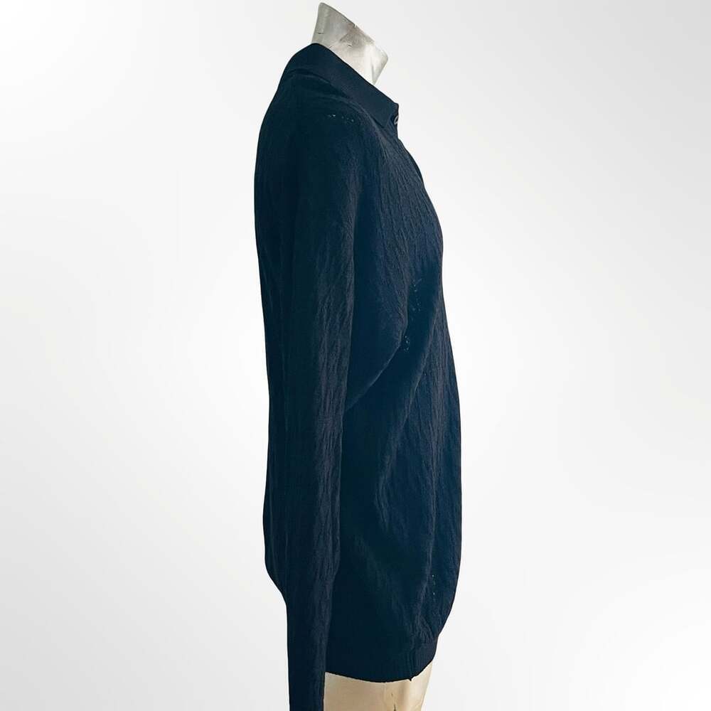 Hyde Park Men's Black Long Sleeve Knit Polo Sweater Size XL