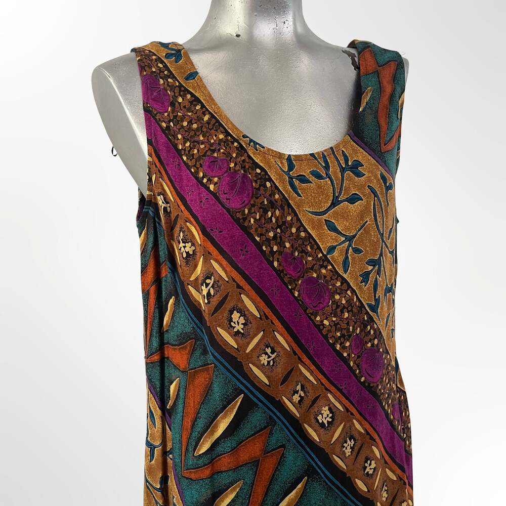 Vintage Karin Stevens 2-Piece Sleeveless Maxi Dress and Short Sleeve Topper Set