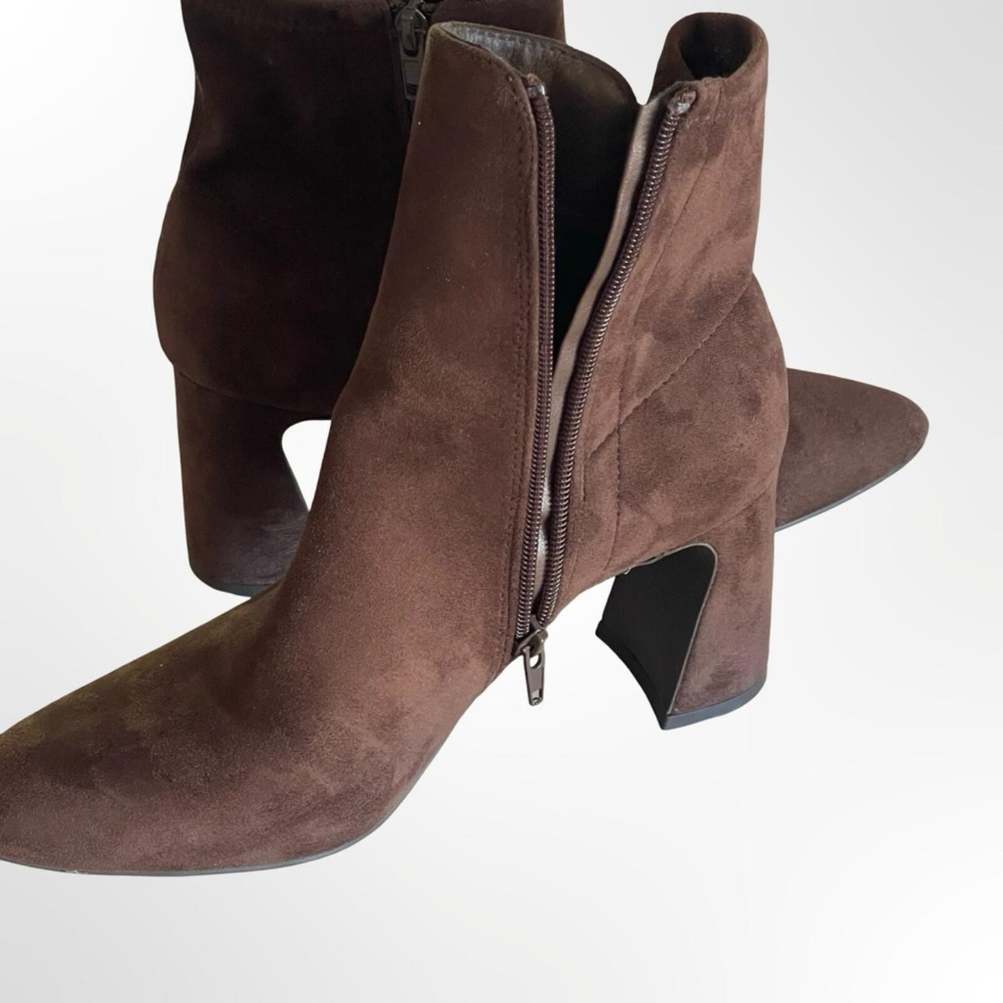 Women's Suede Ankle Boots - Elegant Block Heel size 9.5