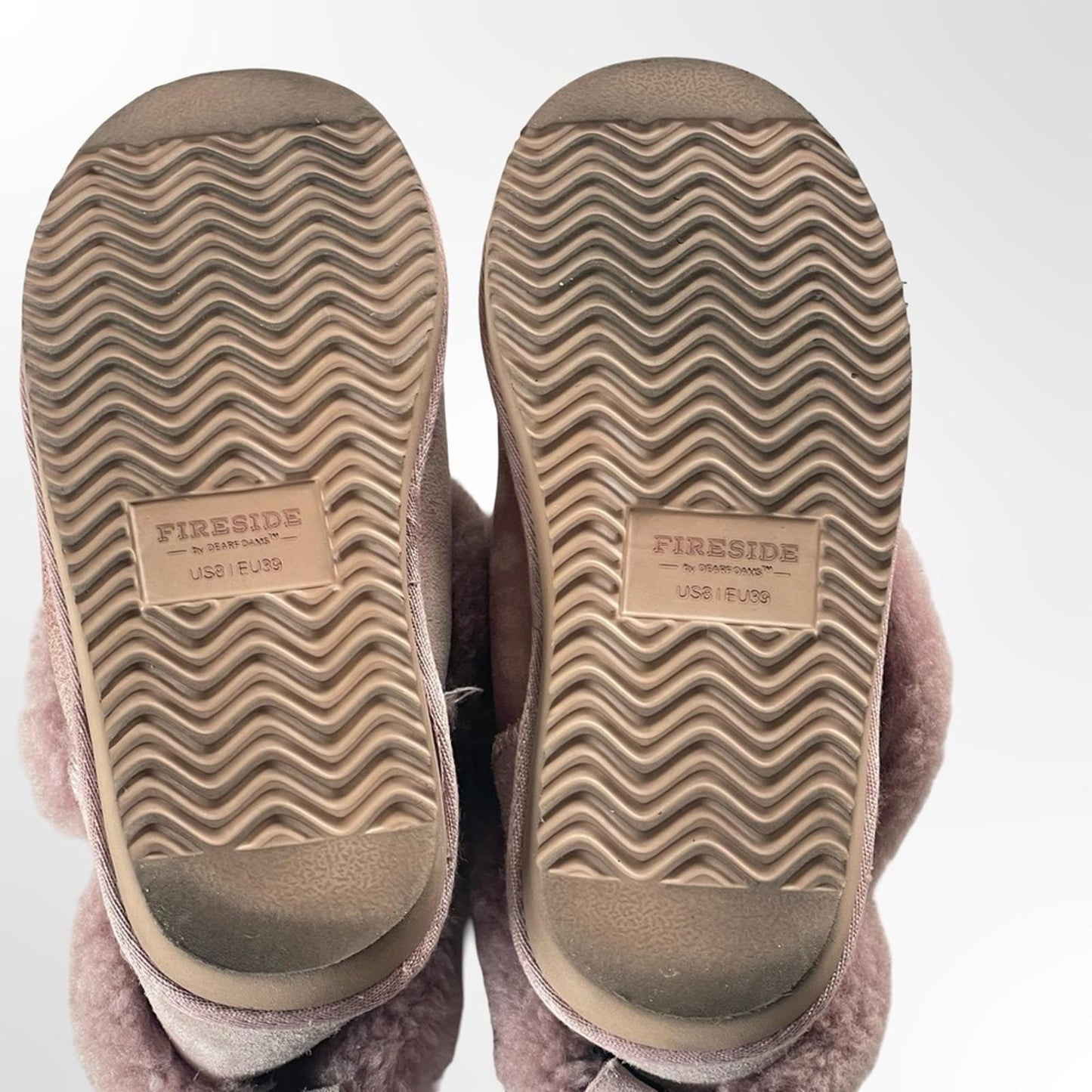 Fireside Cozy Pink Shearling Women's Shoes in size 8